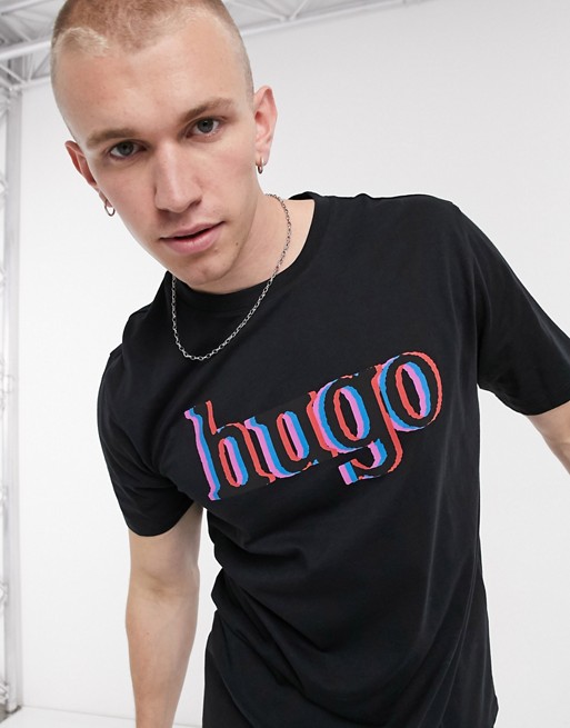 HUGO Dontrol large logo t-shirt in black