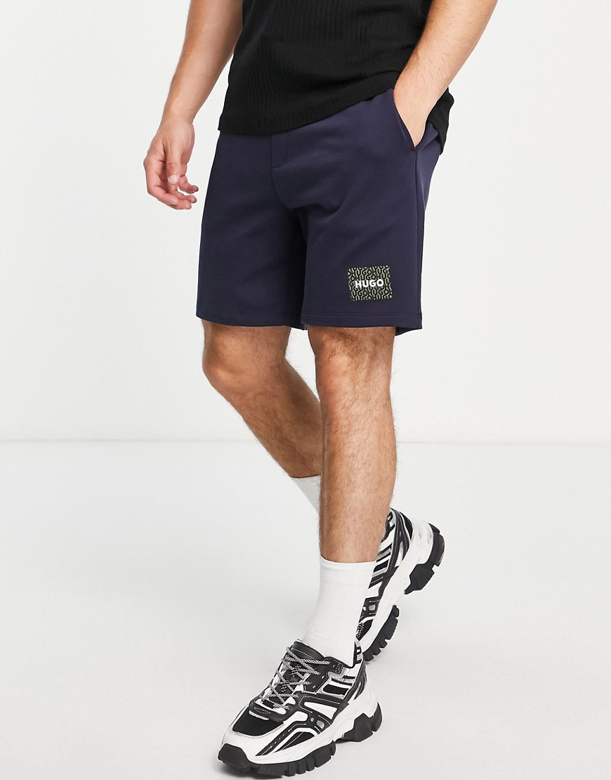 Hugo Draig jersey logo waistband shorts in navy