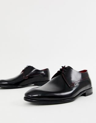 HUGO - Dress App - Leren derby schoenen in zwart