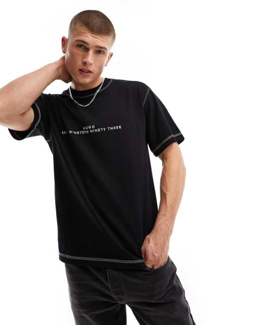 HUGO - Dribes - T-shirt décontracté - Noir