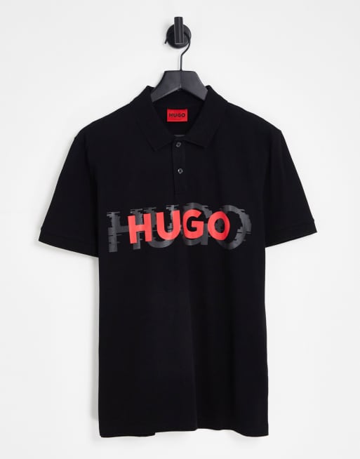Hugo – Dristofano – Svart pikétröja med logga 