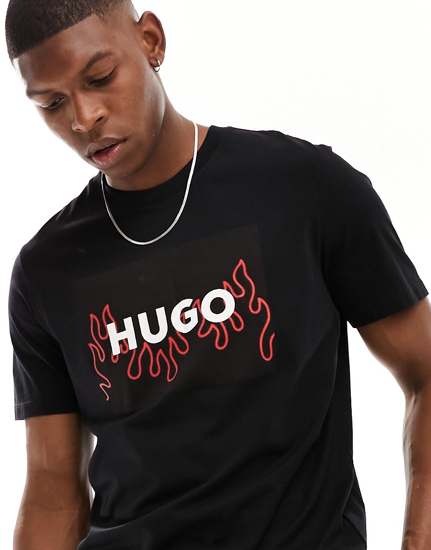 HUGO Dulive box logo t-shirt in black