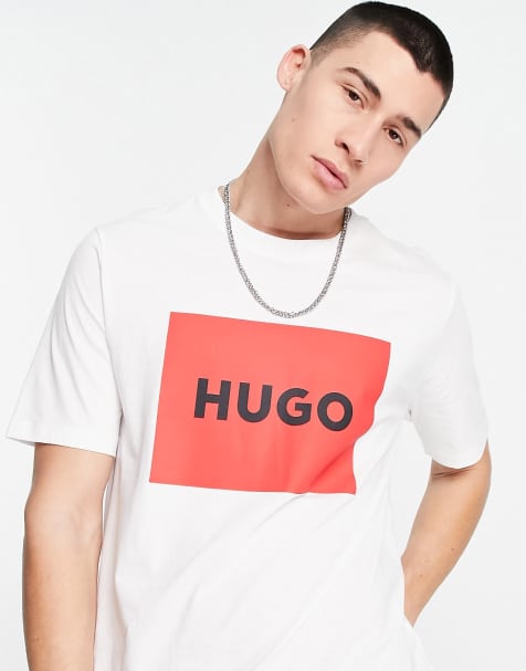 Hugo Dulive box logo t-shirt in white - view 1