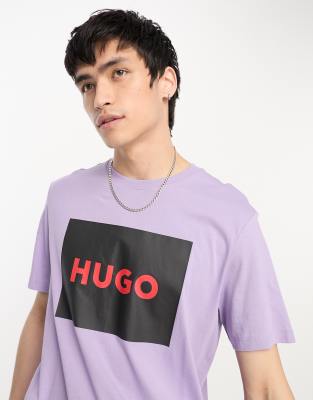 Dulive222 - T-shirt viola aperto con riquadro del logo - HUGO T-shirt donna  - immagine3
