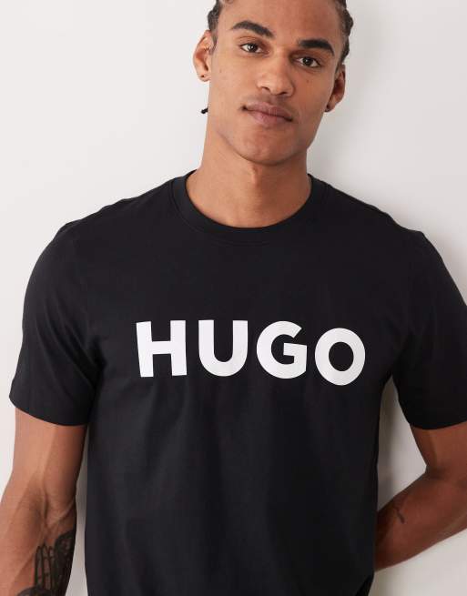 Hugo Dulivio logo t-shirt in black  , 3 of 5