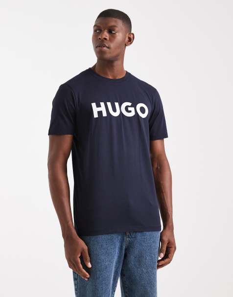 Hugo Dulivio logo t-shirt in navy  