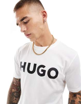 Hugo Dulivio logo t-shirt in White