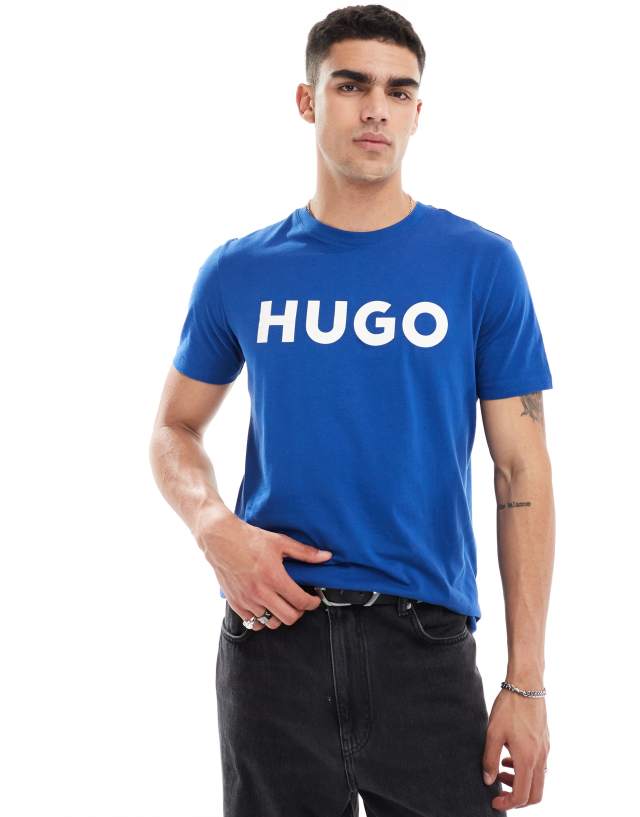 Hugo Red - HUGO Dulivio relaxed t-shirt in blue