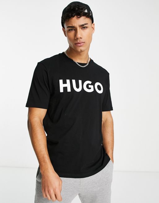 Hugo - Dulivio - T-shirt à logo - Noir  