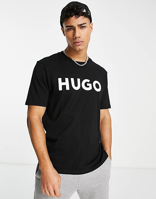 Hugo - Dulivio - T-shirt met logo in zwart  