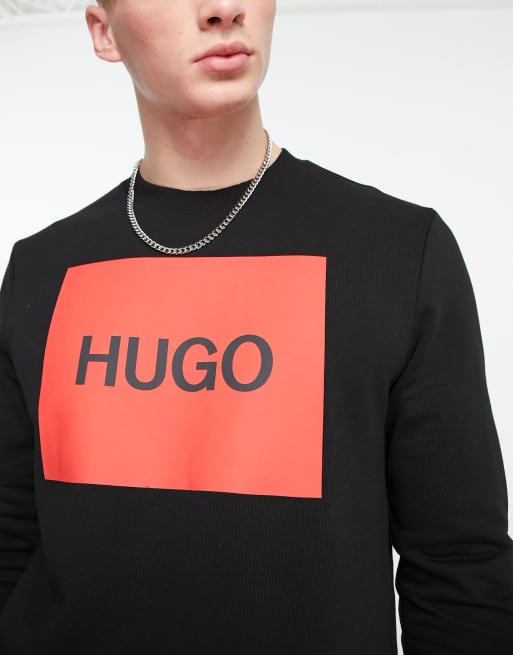 Black and red hugo boss sweatshirt hot sale