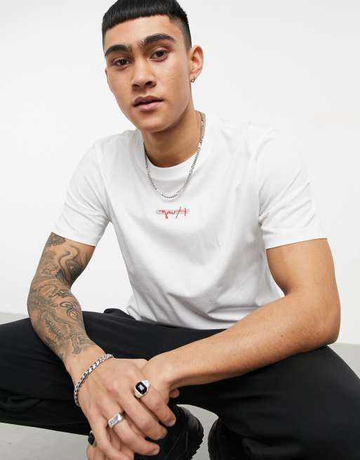 HUGO Durned backwards logo t-shirt in black | ASOS