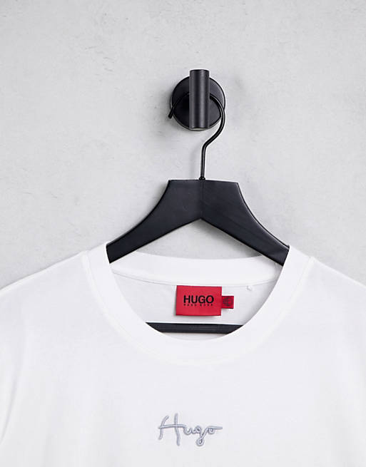 T-Shirts & Vests HUGO Durned214 chest logo t-shirt in white 