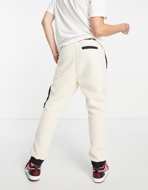 HUGO Duzu sherpa joggers in off white with pockets ASOS