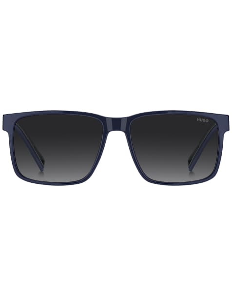 HUGO – Eckige Sonnenbrille in Blau - view 1