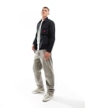 [Hugo Red] HUGO Emmond zip thru overshirt in black M Black