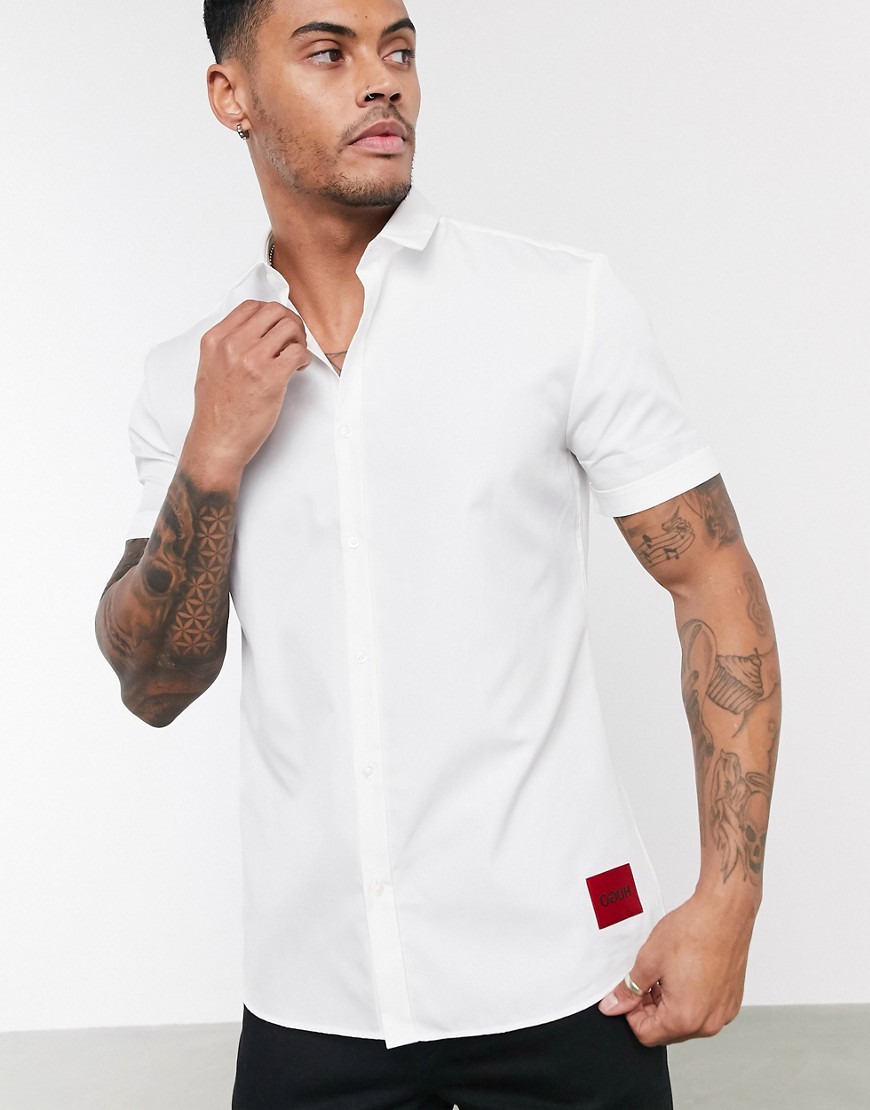 HUGO - Empson-W - Overhemd met korte mouwen in wit