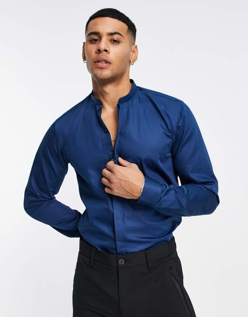 Hugo boss deals grandad collar shirt