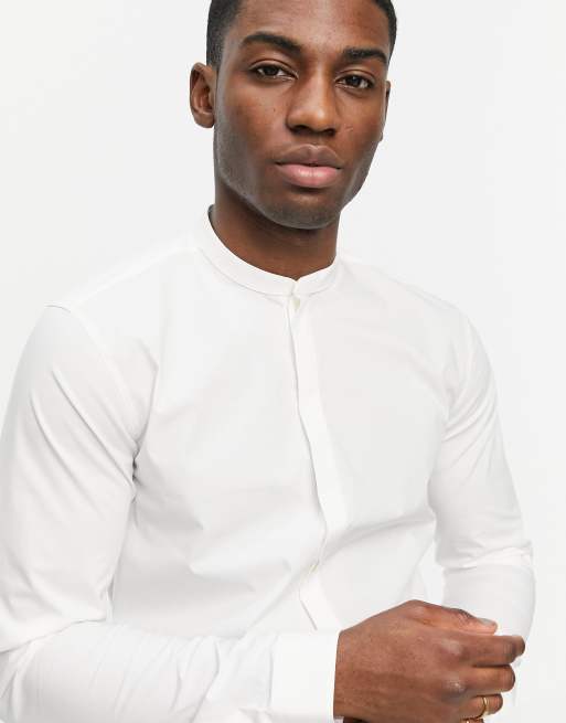 HUGO Enrique slim fit band collar shirt | ASOS