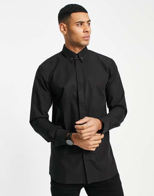 HUGO - Enzel - Camicia slim nera