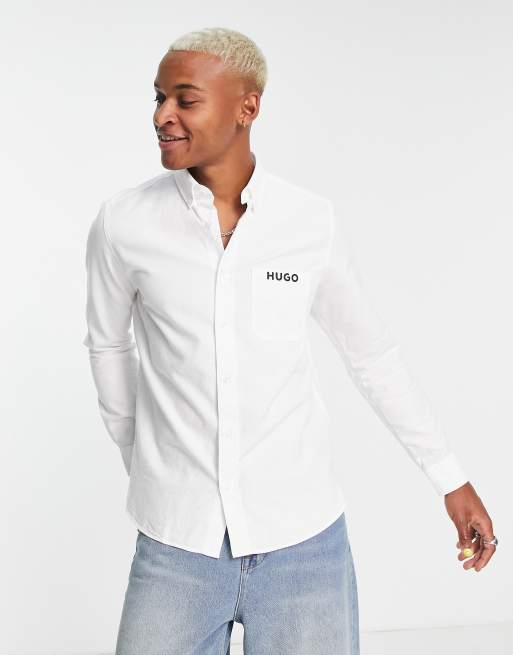 Chemise Hugo Chemise Popeline Blanche Homme Hugo Ermann Chemise à