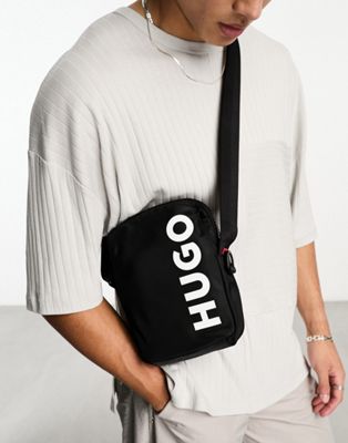 HUGO Ethon 2.0 large logo across body bag in black - ASOS Price Checker