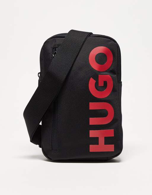 HUGO Ethon large logo multiway cross body bag in black