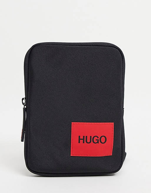 HUGO Ethon mini crossbody bag with contrast box logo in black