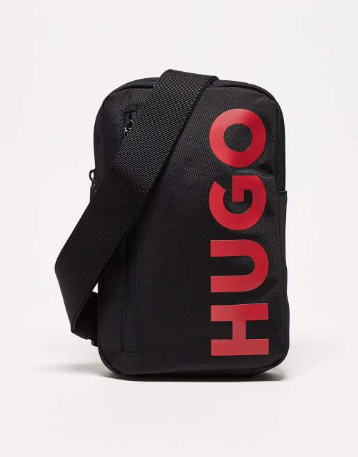 HUGO - Ethon - Sort, multifunktionel taske med stort logo