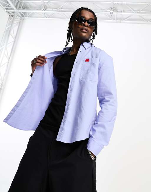 HUGO - Evito - Slim-fit overhemd met lange mouwen in lichtblauw