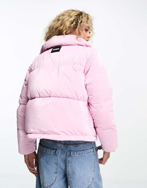 Asos pink puffer jacket on sale