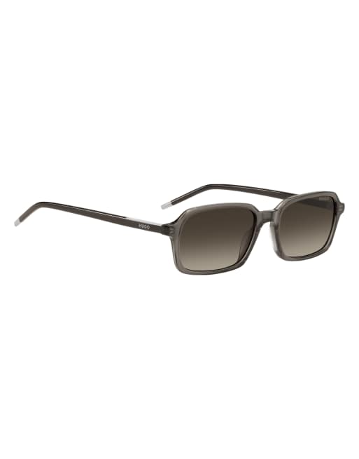 Hugo Gafas de sol rectangulares con lentes degradadas marrones en marrón, 6 de 6