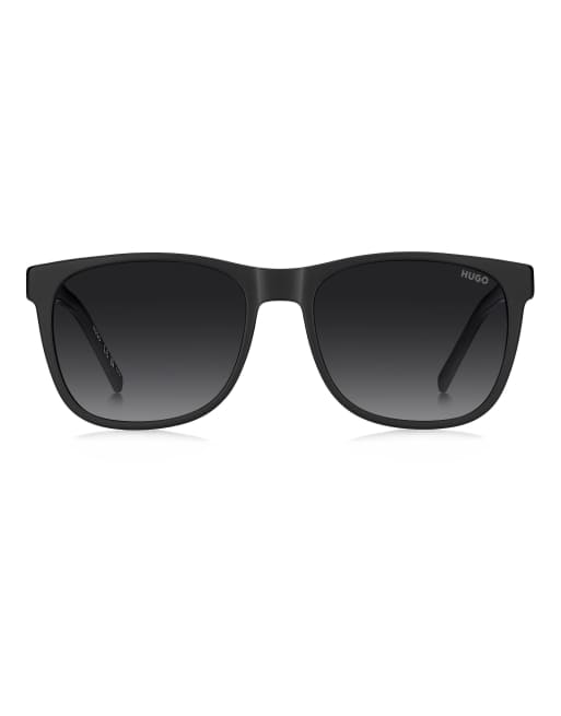 Hugo gafas de sol rectangulares - negras con lentes degradadas grises en negro, 2 de 6