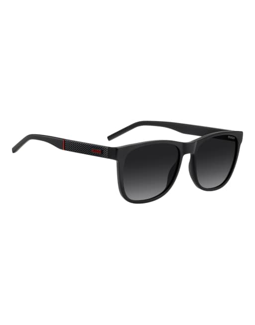 Hugo gafas de sol rectangulares - negras con lentes degradadas grises en negro, 6 de 6