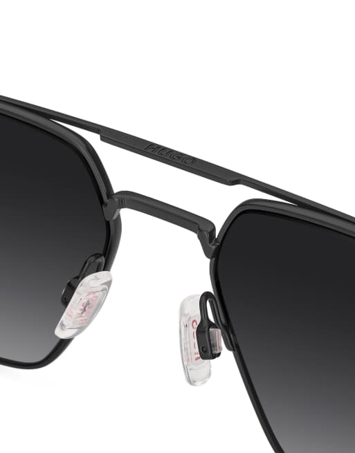 HUGO gafas de sol tipo navigator con lentes degradadas grises en negro, 5 de 7