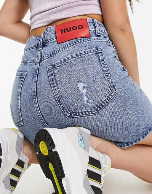 Hugo boss hot sale jean shorts