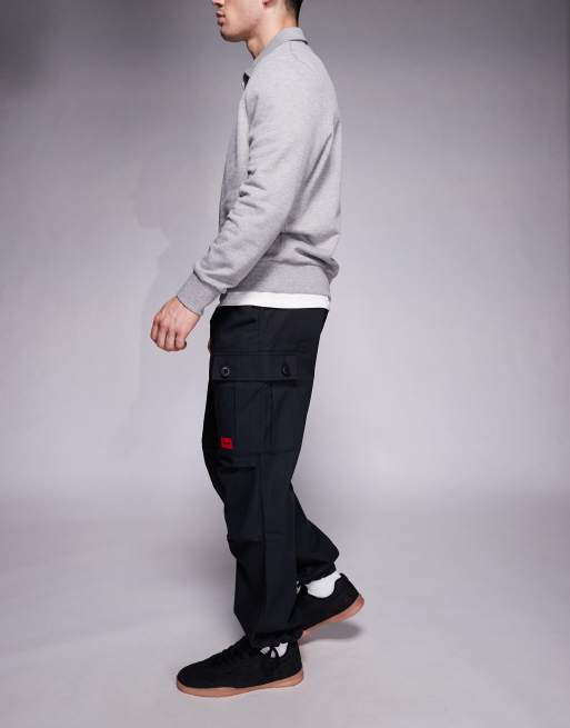 HUGO Garlo cargo trousers in black, 3 of 5