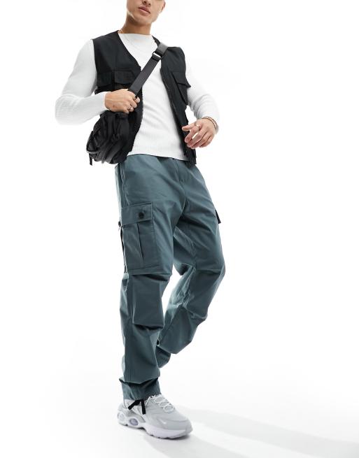 HUGO - Ripstop cargo trousers with logo print