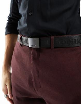 Hugo Red HUGO Garrett woven belt in black