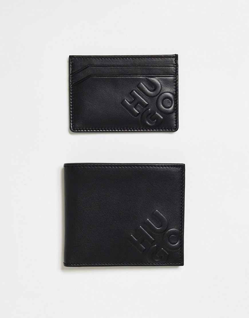 HUGO - GBHM - Coffret cadeau portefeuille et porte-cartes - Noir