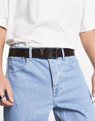 HUGO Giaspo belt in dark brown - ASOS Price Checker