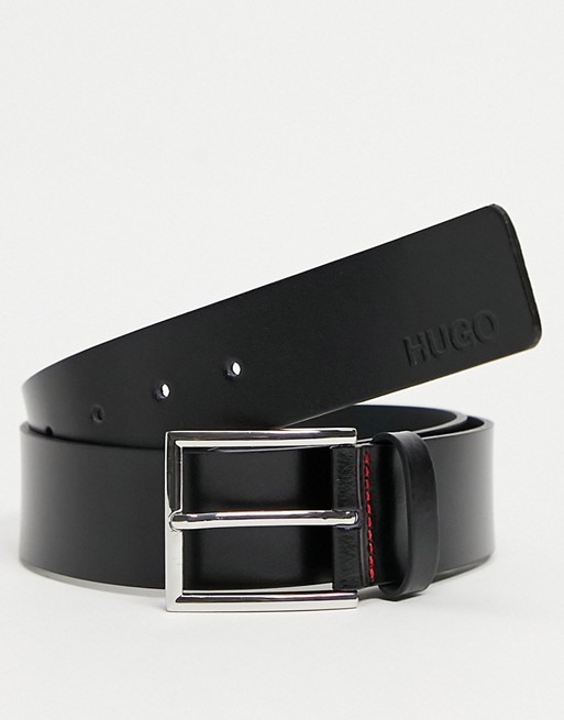 HUGO Giaspo leather belt in black