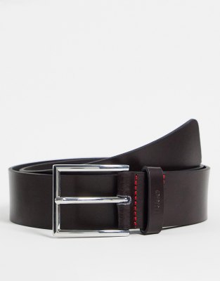 Hugo Giaspo leather belt in brown - ASOS Price Checker