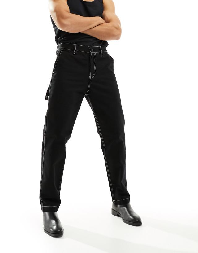 Hugo Red - HUGO Gion241 cargo trouser in black