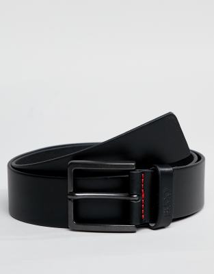 HUGO Gionio leather belt in black | ASOS