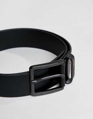 HUGO Gionio leather belt in black | ASOS
