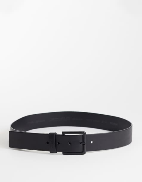 HUGO Gionio leather belt in black - view 1