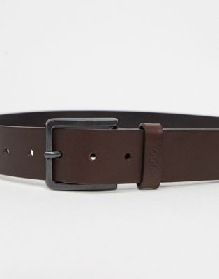 hugo gionio leather belt in black