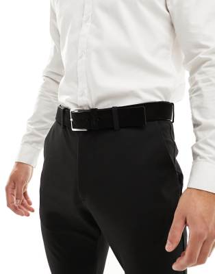 Hugo Red HUGO Gionio suede belt in black