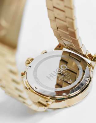 hugo gold bracelet watch